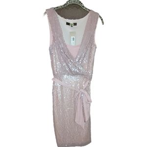 Anthropologie Eva Franco 'Laurentina' dusty blush rose sequin dress